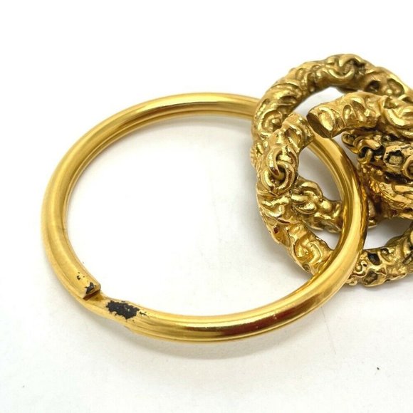 CHANEL Vintage charm Key ring brass Gold x Black - Picture 8 of 8